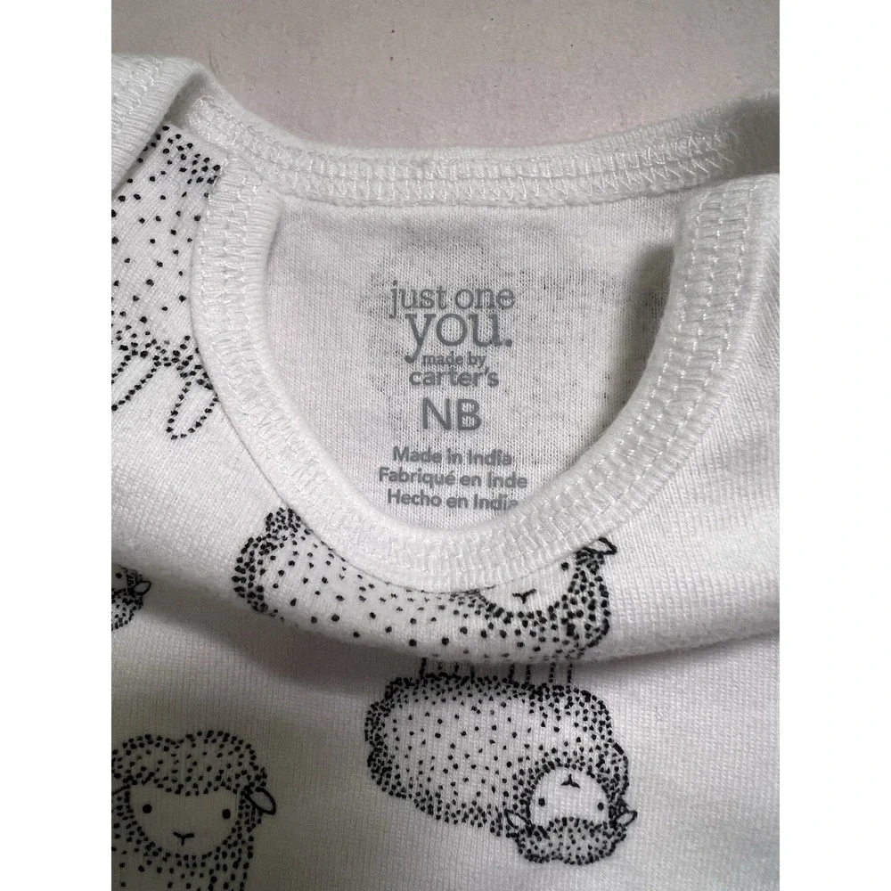 Carter's Just One You Baby Bodysuits Set 3 NB 0-3M 9M Snuggle Bunny Animal Sheep